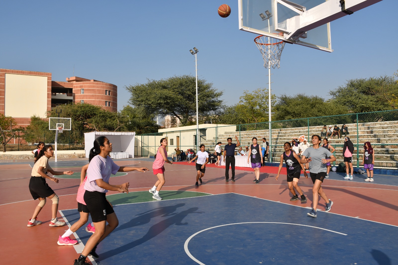Men's basketball game in progress