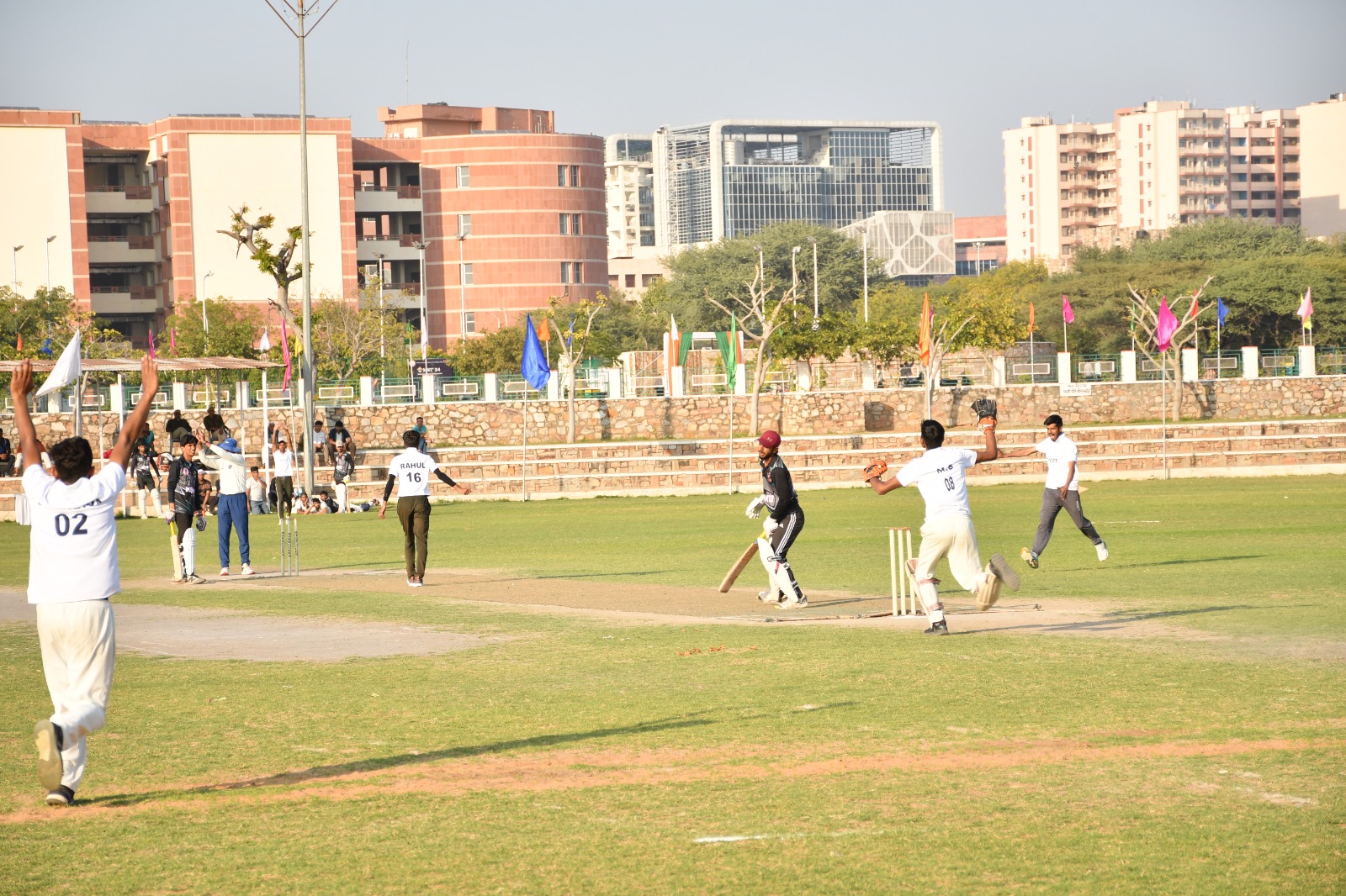 Batsman and bowler in a thrilling cricket match